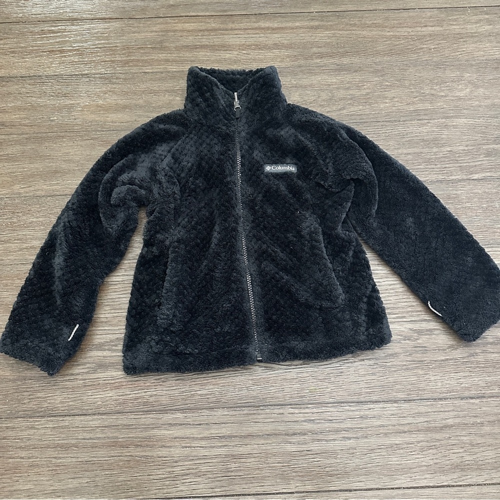 Columbia Girls fleece fuzzy full zip up jacket sweatshirt size XXS